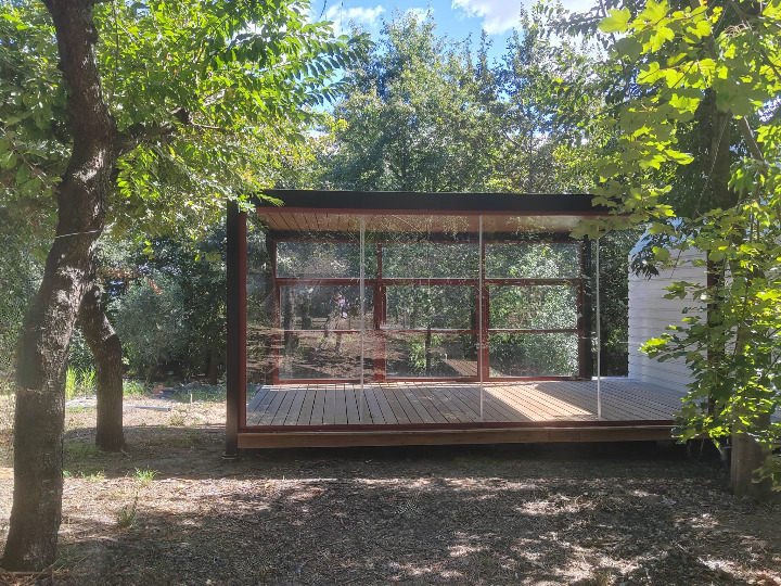 Pergola couleur corten